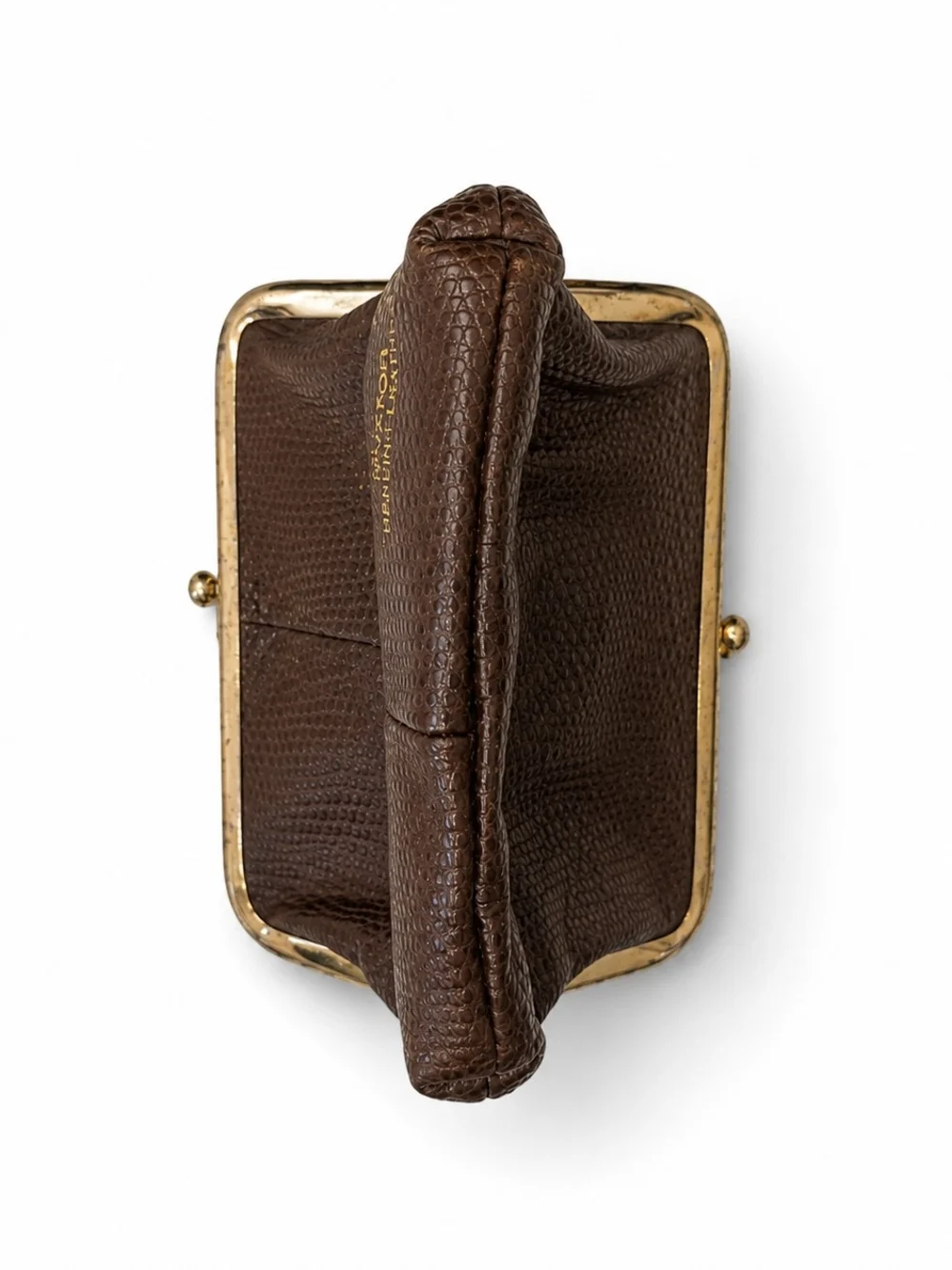 Buxton Brown Genuine Leather Kiss-Lock Coin Purse